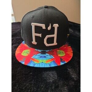 Filthy Dripped Snapback Hat Black Floral Brim Art & Sew Cap New With Tags